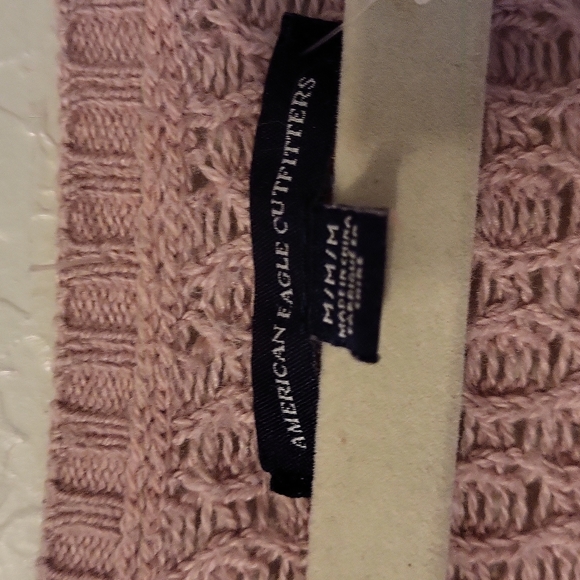 American Eagle Outfitters Dusty Mauve Pullover Sweater Side Slits V Neck Size M - Picture 5 of 10